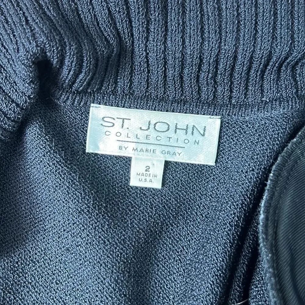 Women’s Santana knit Vintage St John zip cardigan and sleeveless dress set sz 2